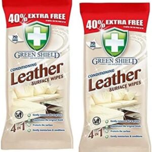 2 XGreen Shield Conditioning Leather Surface Wipes 70 Pack