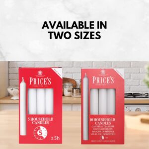 Price's - Household Candles - Pack of 5 - Unscented - 5 Hour Burn Time - Premium White Wax