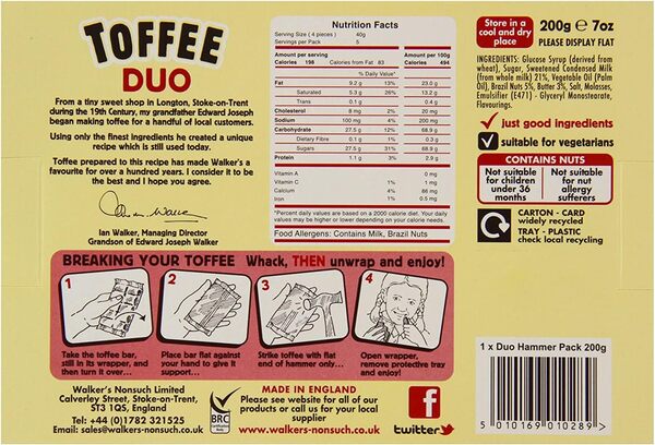 Walkers Nonsuch Toffee Duo Hammer Pack 200g - Image 2