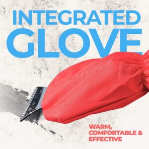 Simply ICE003 Durable Windscreen Ice Scraper with a Cozy and Waterproof Fleece Glove