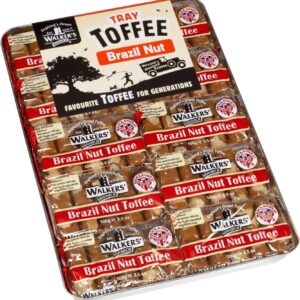 WALKERS NONSUCH Brazil Nut Toffee Bars in Traditional Tin Tray 100 g (Pack of 10)