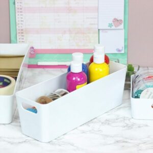 Wham 7.01 Rectangular 30cm Home Studio Storage Basket (White)