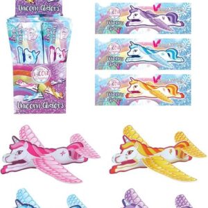 HENBRANDT Unicorn Flying Gliders, Party Bag Fillers Children's Games & Prizes, (12)