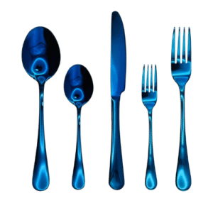 Royal Blue Cutlery Set, NFIBIS 30-Piece Colorful Stainless Steel Flatware Spoons, Knife and Fork