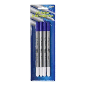 Tiger washable blue ink eraser and permanent blue re-writer - pack of 4 pens